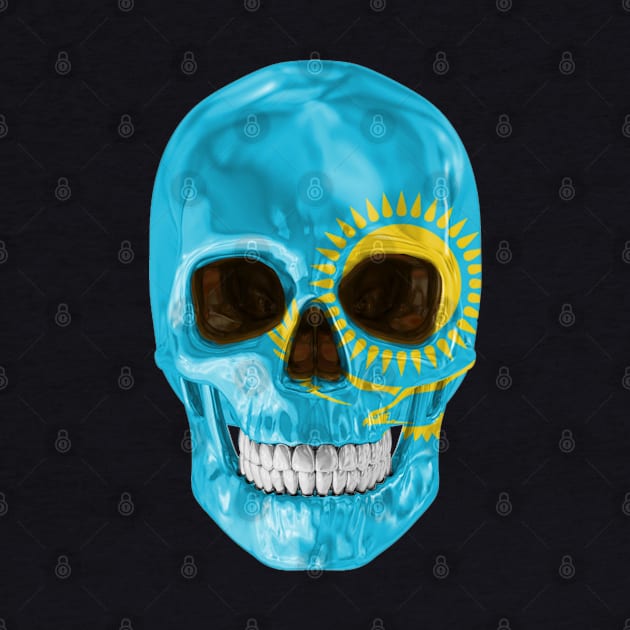 Kazakhstan Flag Skull - Gift for Kazakhstani With Roots From Kazakhstan by Country Flags